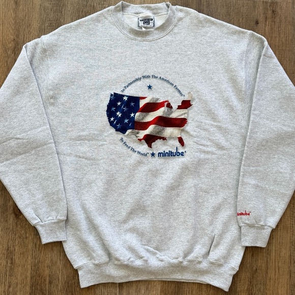 Y2K‎ LEE  American Farmer Feed the World Minitube Sweatshirt Large - Picture 1 of 8